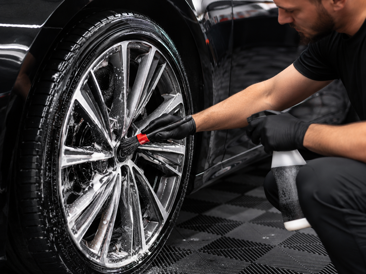 Wheel and rim detailing close-up